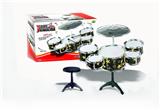 OBL840764 - BLACK AND YELLOW 2 COLOR JAZZ DRUM SET 5 DRUM CHAIR.