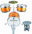 OBL840768 - GOLDEN WINE RED /2 COLOR ELECTROPLATING ALLOY JAZZ DRUM SET 3 DRUM CHAIR.