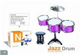 OBL840779 - RED AND BLUE JAZZ DRUM SET 3 DRUMS AND CHAIRS