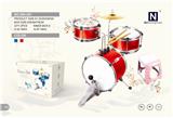 OBL840789 - RED BLUE / 2-COLOR ELECTROPLATED ALLOY JAZZ DRUM SET 3 DRUMS AND CHAIRS