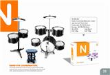 OBL840792 - BLACK PINK JAZZ DRUM SET 7 DRUMS AND CHAIRS