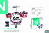 OBL840797 - RED AND BLUE JAZZ DRUM SET 3 DRUMS AND CHAIRS
