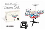 OBL840810 - MONOCHROME LIGHT MUSIC VIBRATION JAZZ DRUM SET 5 DRUMS AND CHAIRS