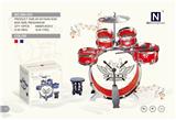 OBL840816 - RED AND BLUE JAZZ DRUM SET 5 DRUMS AND CHAIRS
