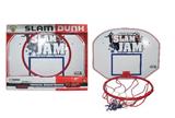 OBL841776 - HANGING IRON-FRAMED WOODEN BASKETBALL BOARD.