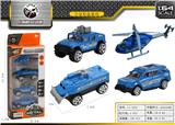 OBL843733 - 4只合金警察车套装
