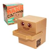OBL844350 - THE MONEY-GRABBING CARTON MAN DEPOSITS THE MONEY POT.