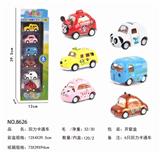 OBL846308 - 6只回力合金卡通车