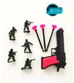 OBL848855 - SOFT-BULLET PISTOLS WITH FIVE SMALL MILITARY POLICE SUITS