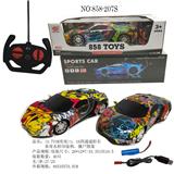 OBL848985 - 1：16四通遥控车来肯水转印涂鸦．僵尸图案