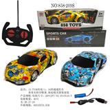 OBL848987 - 1：16四通遥控车来肯水转印橙黄.海底精灵图案混装