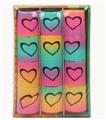 OBL849660 - 12 HEART-SHAPED RAINBOW RINGS