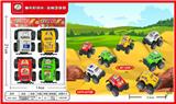 OBL851625 - 8款4色回力卡通越野车4只