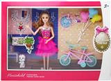 OBL853308 - 11.5 9-JOINT BARBIE WITH BICYCLE BALLOON