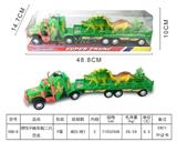 OBL853396 - INERTIAL FLAT-PANEL CAR WITH TWO DINOSAURS