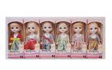 OBL853753 - 6 INCH FULL BODY LIVE HAND PRINCESS LAURIE FASHION 6 DRESSES MIXED