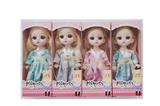 OBL853754 - 6 FULL BODY LIVE HAND PRINCESS LAURIE FASHION 4 DRESSES MIX