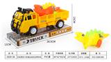 OBL860484 - SOLID COLOR INERTIA TRUCK WITH PULL LINE DINOSAUR BELL