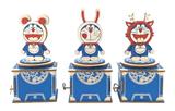 OBL863502 - WOODEN JINGLE ROTATING MUSIC BOX