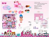 OBL864850 - SURPRISE DOLL BATHROOM AND OUTDOOR ICE CREAM CAR DOUBLE DECKER HOUSE SET