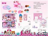 OBL864851 - SURPRISE DOLL BATHROOM AND OUTDOOR ICE CREAM CAR DOUBLE DECKER HOUSE SET