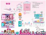 OBL864852 - SURPRISE DOLL KITCHEN CUTLERY ROOM DRESSER DOUBLE-DECKER HOUSE SET