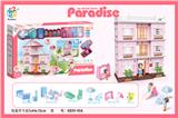 OBL864899 - COLORFUL DIY VILLA WITH DOLL FURNITURE SET