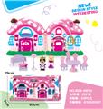 OBL864909 - SIMULATION VILLA (FOUR LIGHTS, SEVEN COLORS, MUSIC) WITH DOLL, FURNITURE (WITHOUT ELECTRICITY)