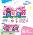 OBL864981 - VILLA WITH 3.5 INCH SOLID BARBIE FURNITURE (SOUND AND LIGHT)