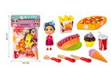 OBL866621 - SURPRISE DOLL (17 PIECE SET OF PIZZA FAST FOOD CHEQUER)
