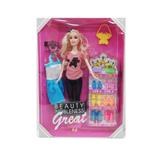 OBL867104 - 11.5 REAL LIVE HAND CASUAL FASHION BARBIE WITH SHOE CABINET BLISTER AND HANDBAG AND HANGING SKIRT