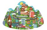OBL867747 - A city jigsaw puzzle on a mountain