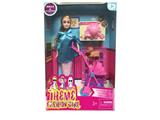 OBL867901 - 11.5 REAL LIVE HAND FASHION CASUAL BARBIE WITH PRAM PET DOG