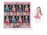OBL867932 - 6 INCH 12 JOINT REAL BODY 3D REAL EYE WEDDING DRESS AMY DOLL 8PC MIXED