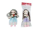 OBL867940 - 6 INCH 12 JOINT REAL BODY 3D REAL EYE WEDDING DRESS AMY DOLL