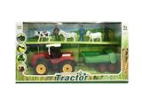 OBL868507 - FARMERS CART HAULS RICE MACHINE, MAN, CATTLE, HORSES AND SHEEP
