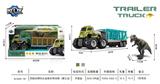OBL869128 - Four drive inertia alloy trailer with animals (tyrannosaurus rex)