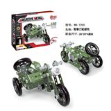 OBL870203 - METAL ASSEMBLED BUILDING BLOCK MILITARY TRICYCLE * 139PCS