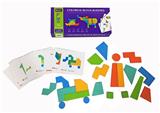 OBL871113 - WOODEN 21PC SHAPE BUILDING BLOCK PUZZLE