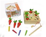 OBL871141 - WOODEN PULL RADISH CATCH INSECTS GAME