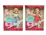 OBL871186 - 12 INCH SOLID 11 JOINT 3D EYE FASHION FAT CHILD DOLL WITH HANDBAG