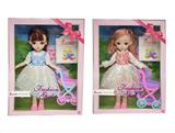 OBL871187 - 12 INCH SOLID 11 JOINT 3D EYE FASHION FAT CHILD DOLL WITH SHOPPING CART
