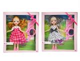 OBL871188 - 12 INCH SOLID 11 JOINT 3D EYE SMILEY FACE FASHION FAT CHILD DOLL WITH MIRROR COMB