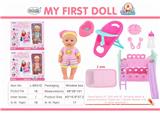 OBL873932 - Drinking and urinating doll with ic, dining chair and double bed cover