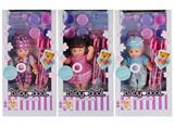 OBL874447 - THREE 12 INCH EXPRESSION BABY WITH IC PLASTIC CART TABLEWARE