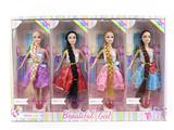 OBL874492 - 11.5-INCH REAL BODY 9-JOINT WEDDING DRESS BARBIE 4 MIXED 4PCS