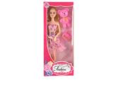 OBL874494 - 11.5 SOLID BODY 12 JOINT FASHION BARBIE WITH BEAR BAG ACCESSORIES
