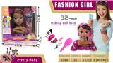 OBL876266 - 32 INCH MOUSSE BLACK DOLL MAKEUP HEAD