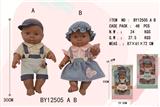 OBL876812 - 12 INCH FULL BODY ENAMEL BLACK DOLL