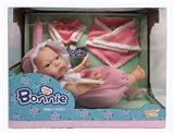 OBL877369 - 12 INCH FULL ENAMEL BABYS TWO-PIECE PULLOVER, BABYS PANTS, KERCHIEF AND BOTTLE
